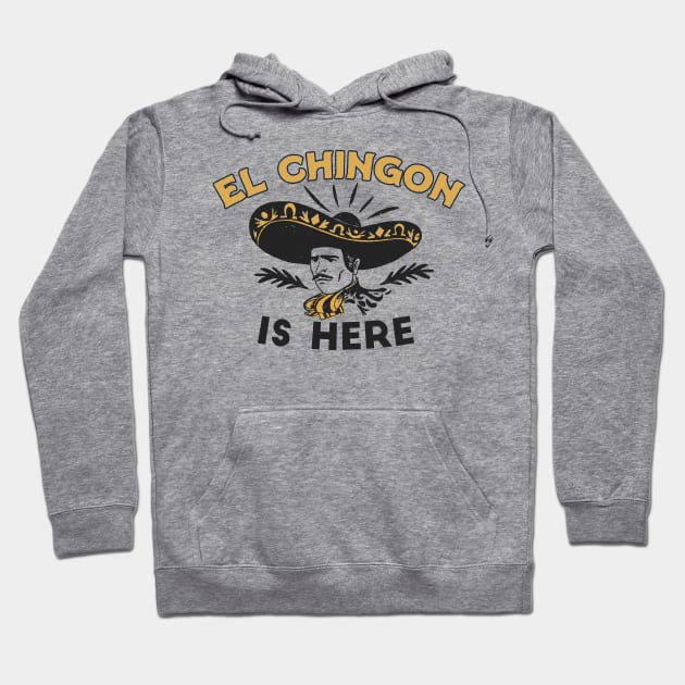 El Chingon Is Here // Funny Mexican Vaquero Vintage Stamp Hoodie by SLAG_Creative